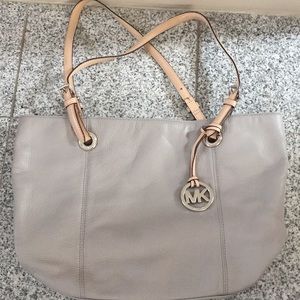 Michael Kors Taupe and Beige Shoulder Bag